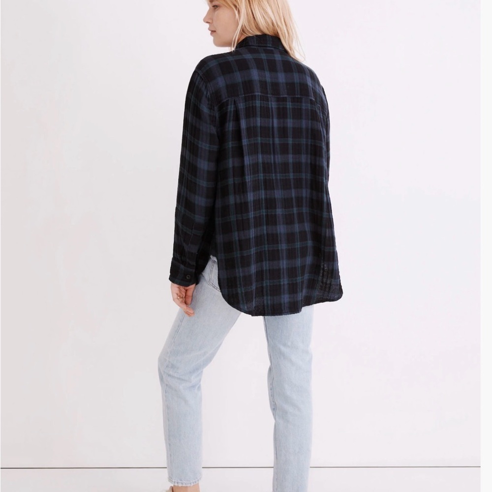 Madewell Lightspun Oversized Ex-Boyfriend Swing Shirt in Heisley Plaid - M - Picture 3 of 6
